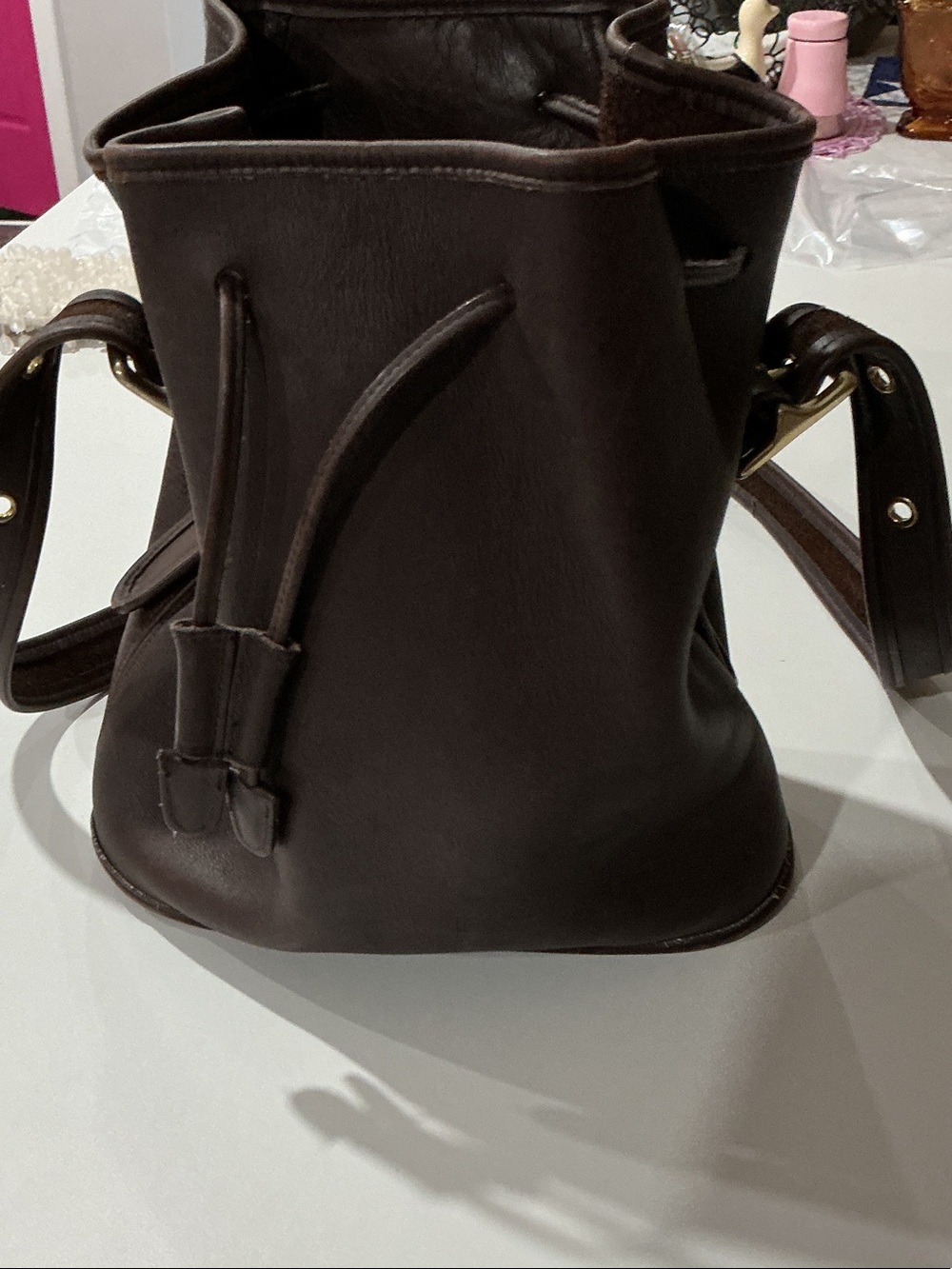 Classic Coach vintage Brown Drawstring Bucket Bag - Women